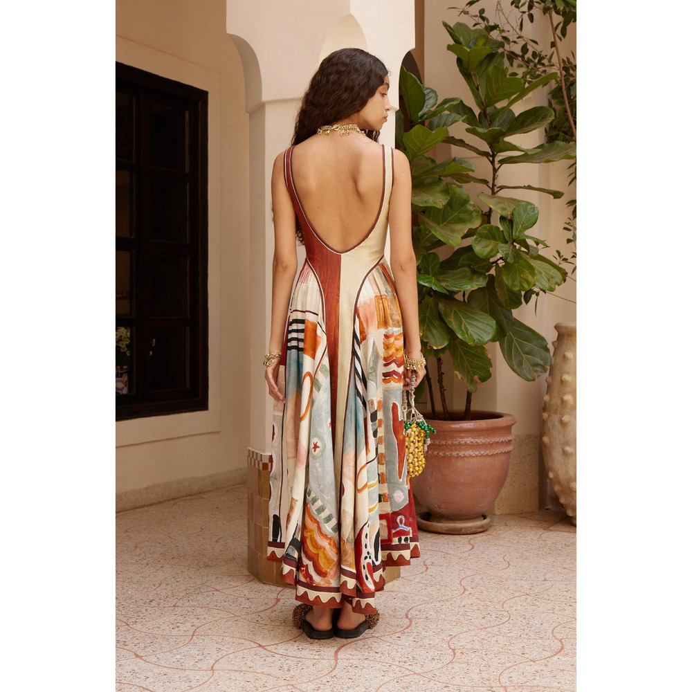 Alemais michelle square neck midi dress - Picture 4 of 6